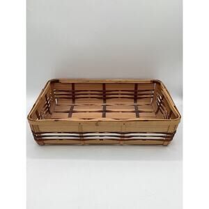 Vintage Bamboo Basket Made In Japan Brown And White